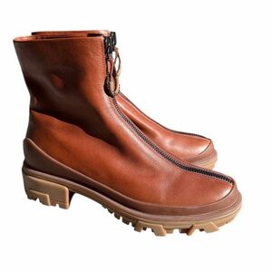 $525 Rag & Bone Women’s Shiloh Winter Zipper Boots Brown Leather EU 39 9US